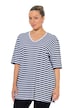Tričko, pruhy, Relax, výstřih do V, krátké rukávy