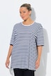 T-shirt, paski, rękaw 1/2, luźny, okrągły dekolt
