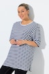 T-shirt, paski, rękaw 1/2, luźny, okrągły dekolt