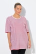 T-shirt, paski, rękaw 1/2, luźny, okrągły dekolt
