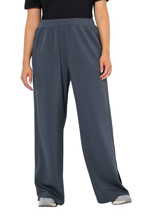 Jogging kalhoty, postranní rozparek, široké nohavice, elastický pas