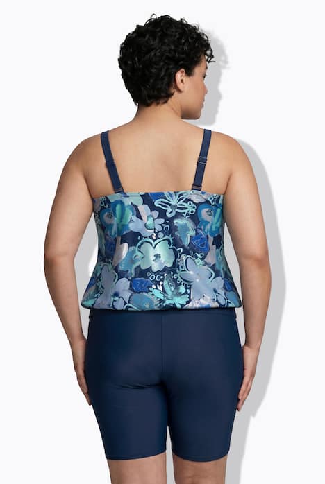 Tankini mit Radler, Blüten, Softcups, Träger verstellbar