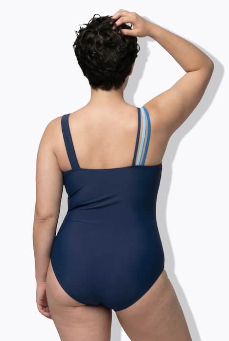 Badeanzug, Colorblocking, Softcups, Rundhals, recycelt