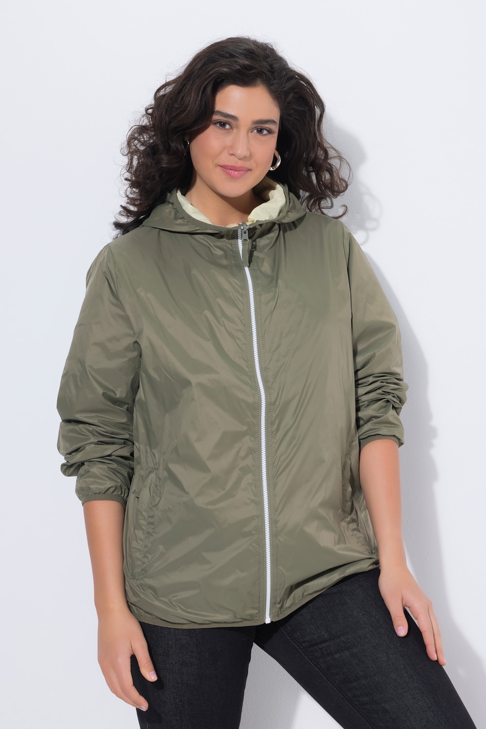 HYPRAR vendbar jakke, vandafvisende, hætte