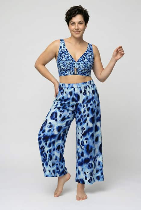 Palazzohose, Animal-Muster, weites Bein, Elastikbund