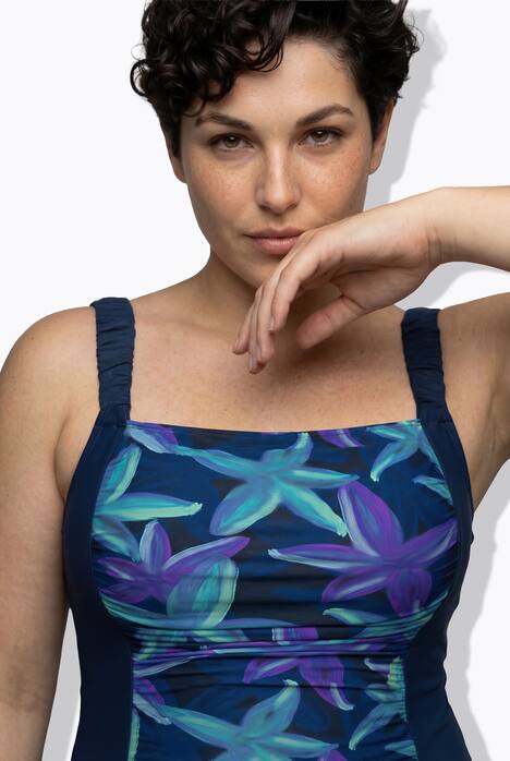 Badeanzug, Blüten, Softcups, Scunchträger, recycelt