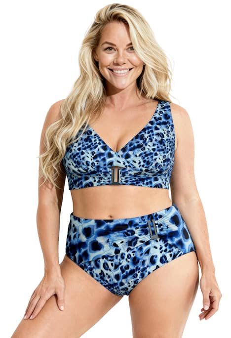 Bikiny, zvířecí vzor, měkké košíčky, nastavitelná ramínka podprsenky, recyklovaný materiál