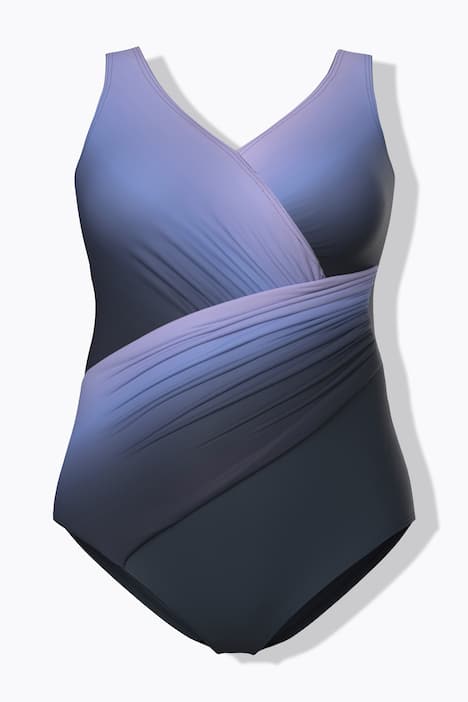 Badeanzug, Farbverlauf, drapiert, Softcups, recycelt