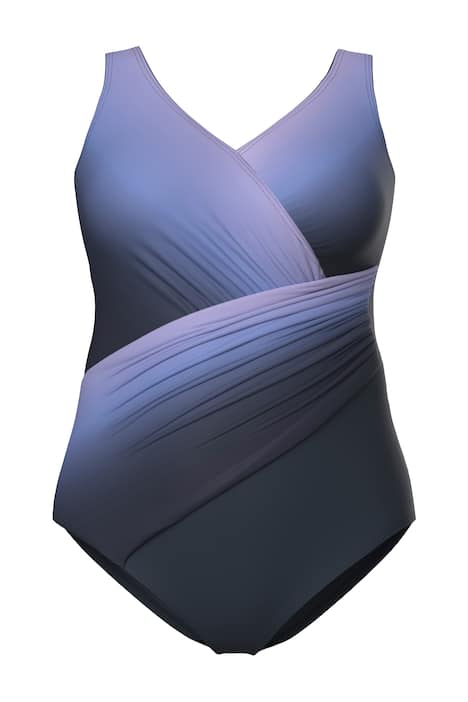 Plavky s barevným přechodem, s řasením, měkké košíčky, recyklovaný materiál