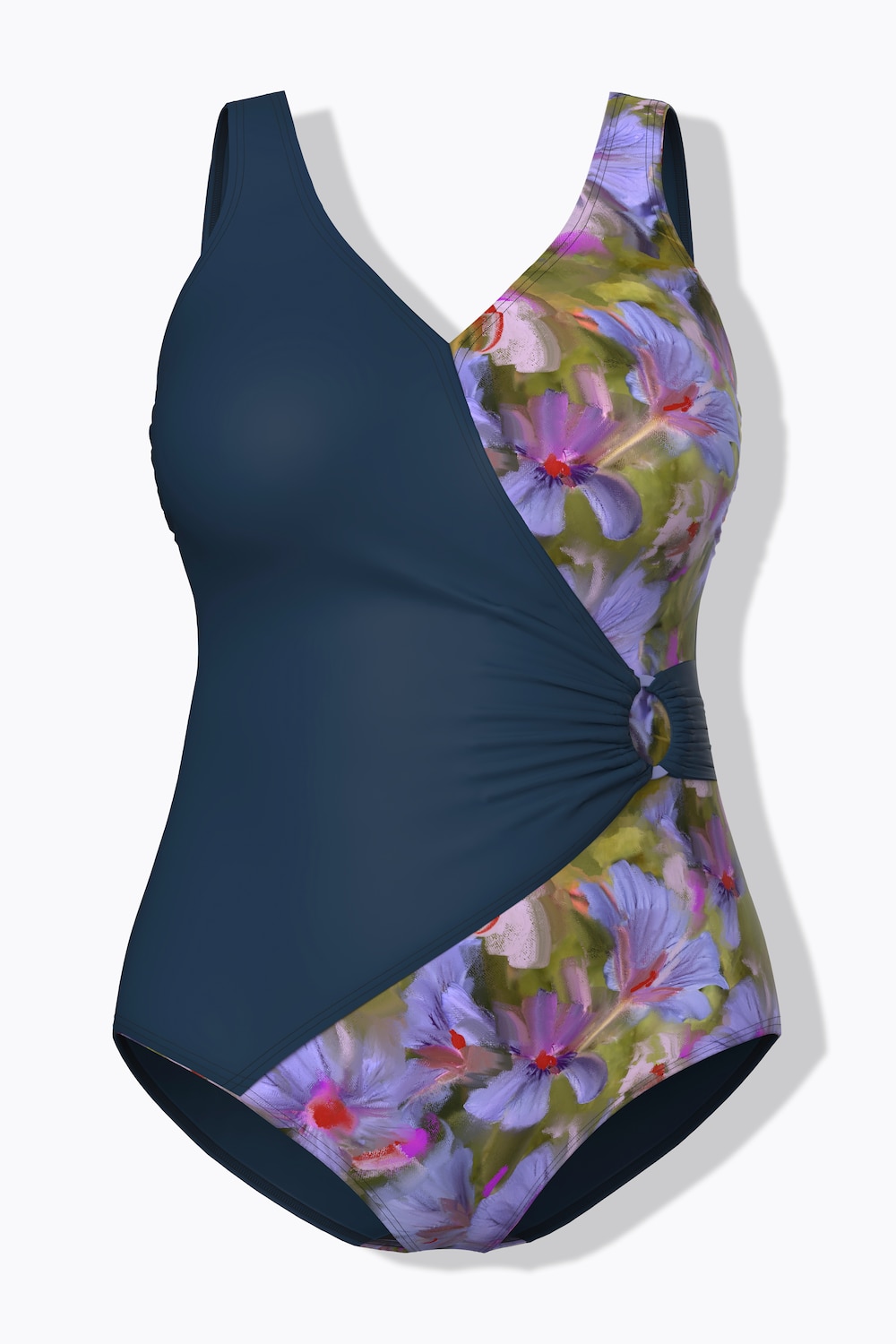 Stora storlekar Baddräkt, Dam, blå, storlek: 58/60, Polyester/Syntetfibrer/Elastan, Ulla Popken