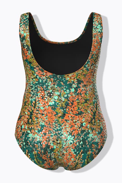 Badeanzug, Blütenpunkte, ohne Softcups, Runshalsausschnitt