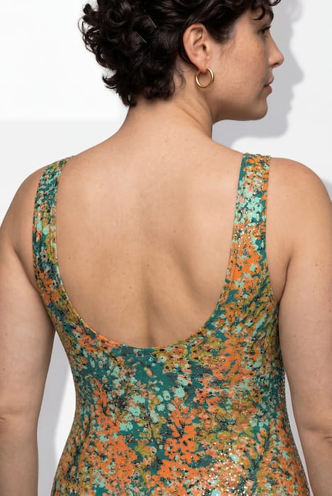 Badeanzug, Blütenpunkte, ohne Softcups, Runshalsausschnitt