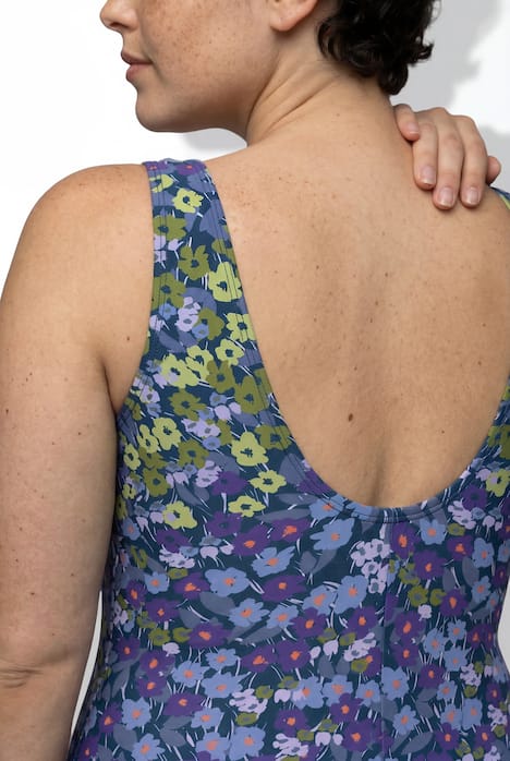 Badeanzug, Blüten, Softcups, Zierknoten, recycelt