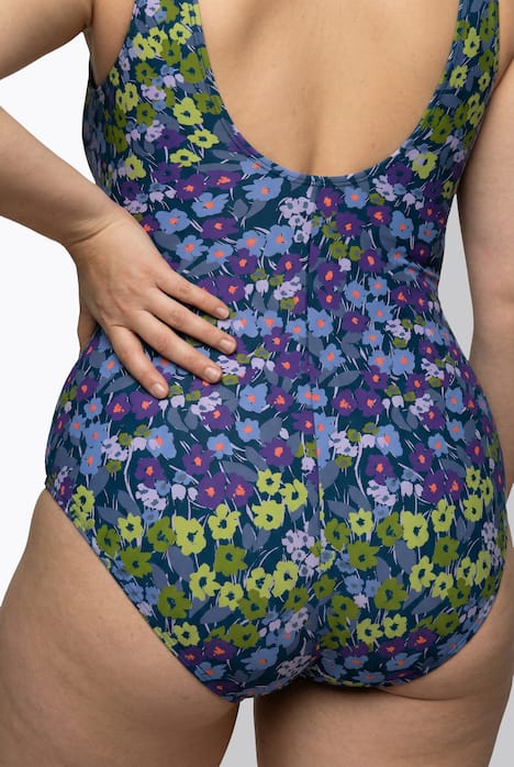 Badeanzug, Blüten, Softcups, Zierknoten, recycelt