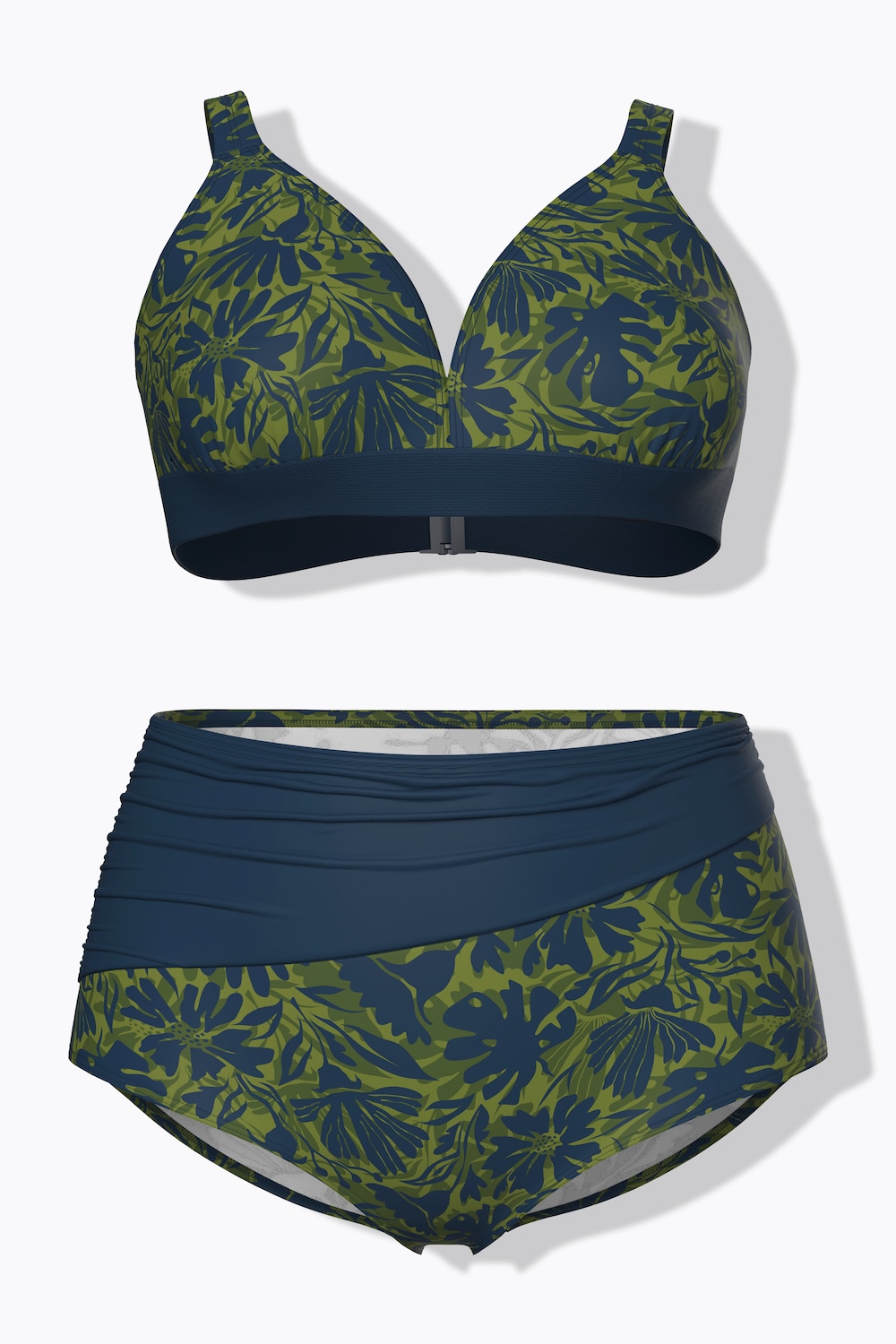 Stora storlekar Bikini, Dam, blå, storlek: 56, Polyester/Elastan, Ulla Popken