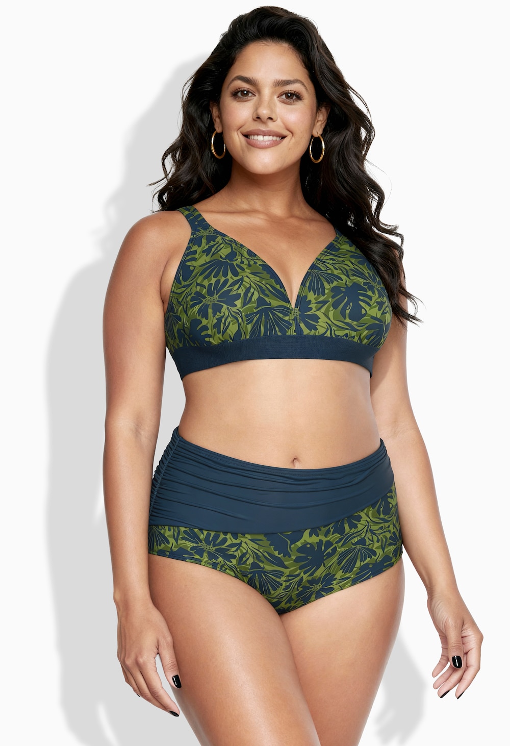 Bikini, blomster, uten myke kopper, justerbare stropper, resirkulert
