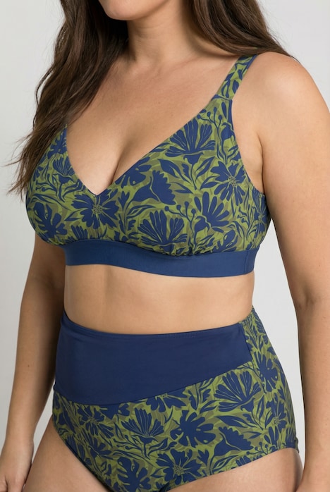 Bikini, Blüten, ohne Softcups, Träger verstellbar, recycelt
