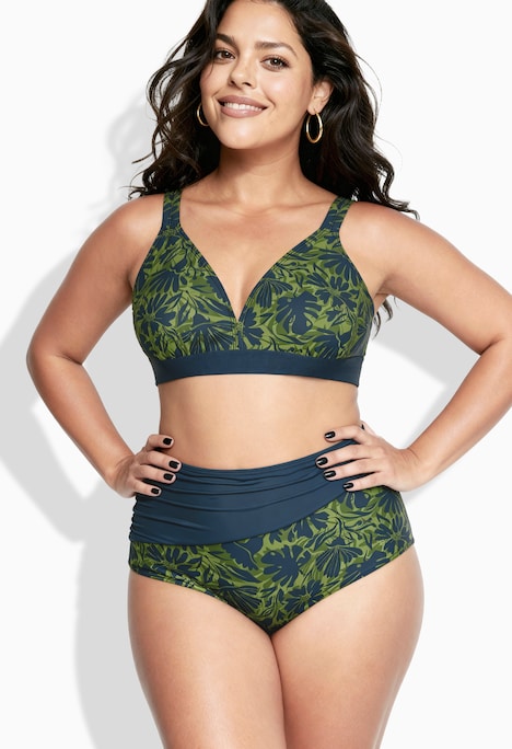 Bikini, Blüten, ohne Softcups, Träger verstellbar, recycelt