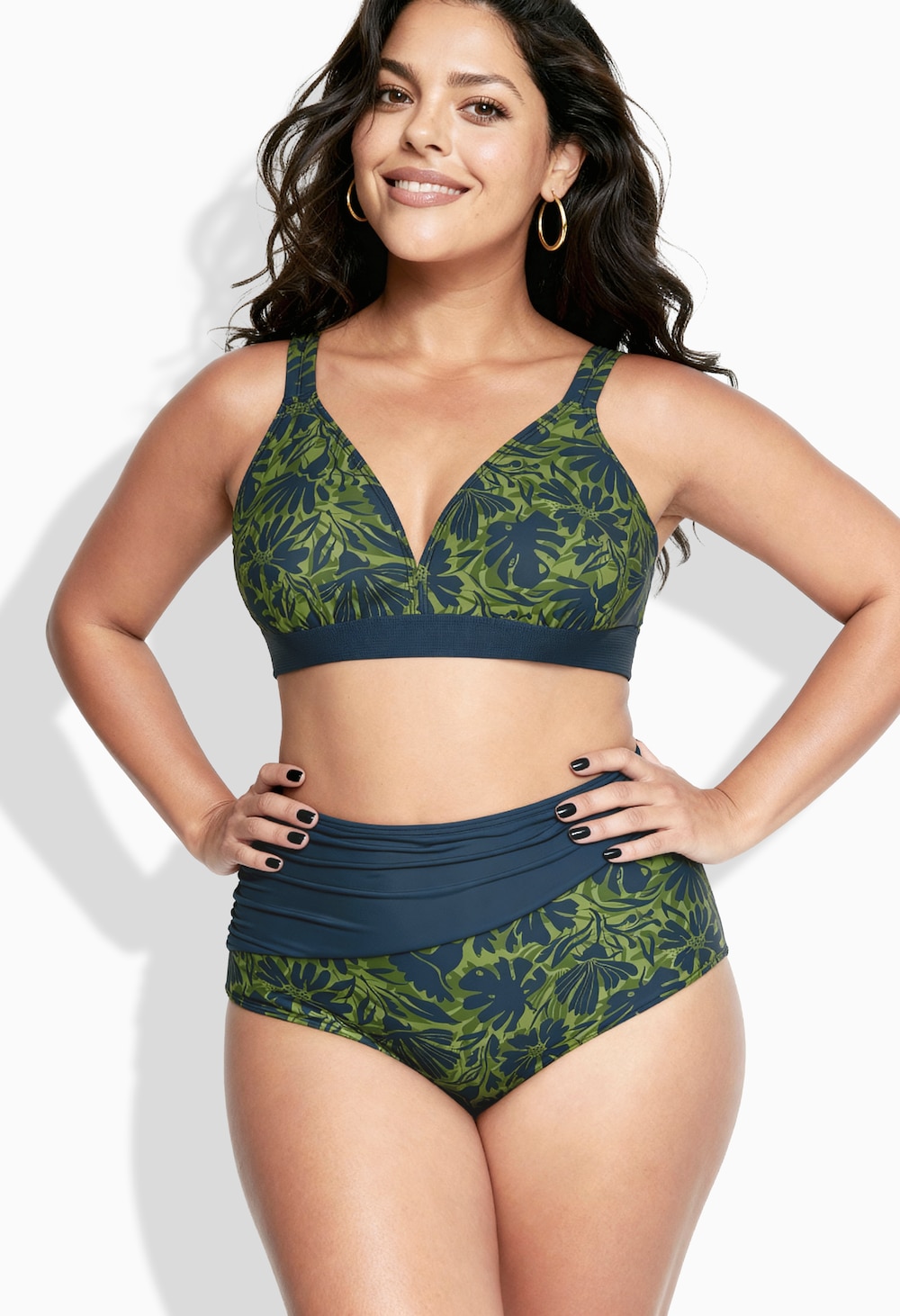 Bikini, Blüten, ohne Softcups, Träger verstellbar, recycelt