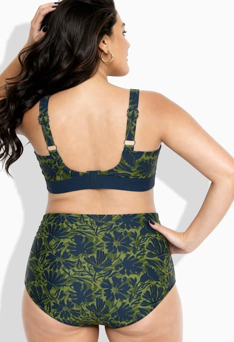 Bikini, Blüten, ohne Softcups, Träger verstellbar, recycelt