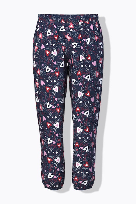 Pyjamas, hjerter, V-udskæring, korte ærmer