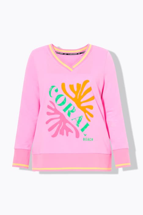 Sweatshirt, V-Ausschnitt, Langarm, OEKO-TEX