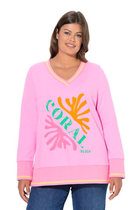 Mikina, V-výstřih, dlouhé rukávy, OEKO-TEX