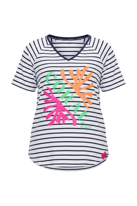 Pruhovaná polokošile, 1/2 rukáv, V výstřih