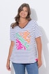 T-shirt, strepen, halflange mouwen, V-hals