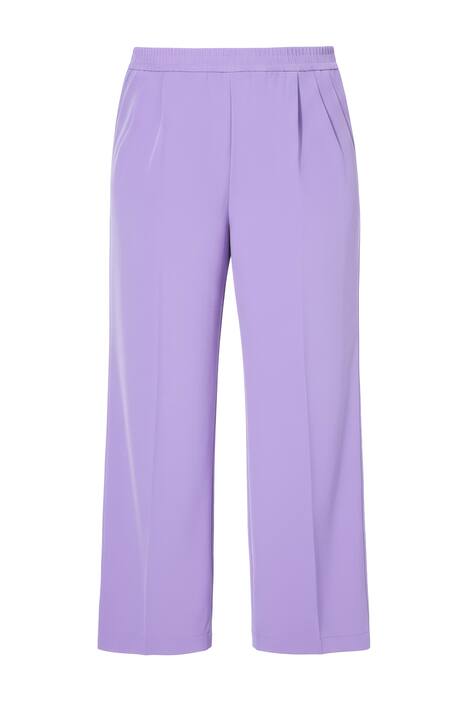 Kalhoty, široké rovné nohavice, elastický pas