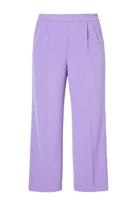 Kalhoty, široké rovné nohavice, elastický pas