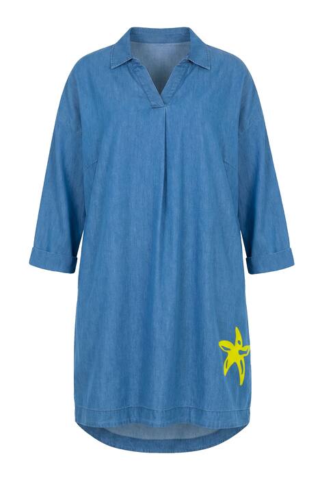 džínové šaty, dlouhé rukávy