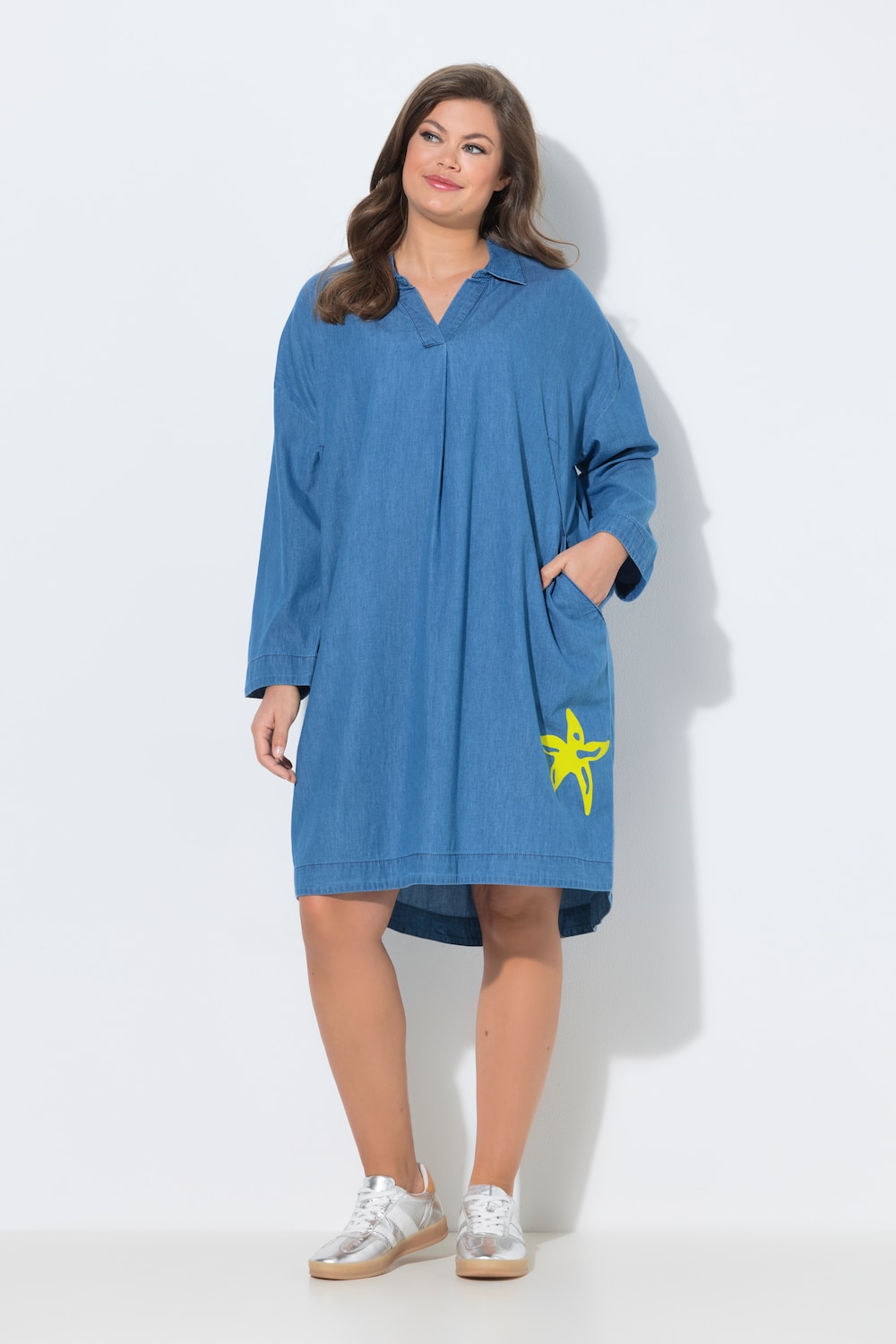 Denim-Kleid, Langarm
