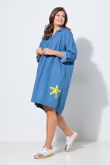 Denim-Kleid, Langarm