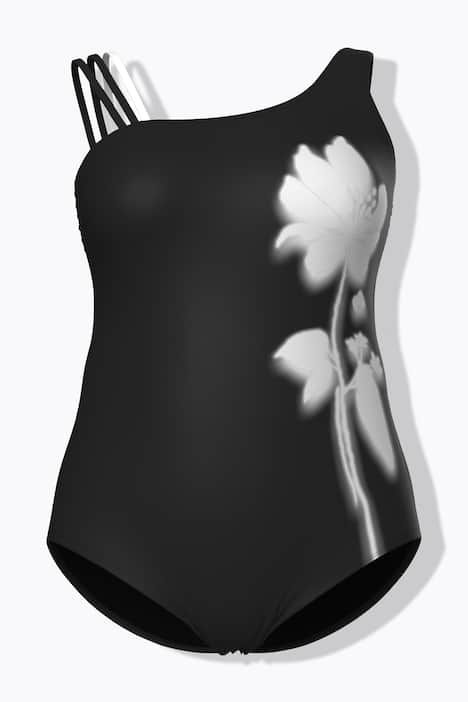 Badeanzug, Blüten, Softcups, Rundhals, recycelt