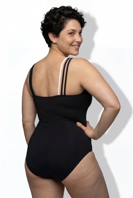 Badeanzug, Blüten, Softcups, Rundhals, recycelt