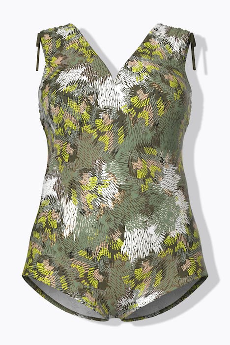 Badeanzug, Dschungel, Softcups, Zierspange, recycelt