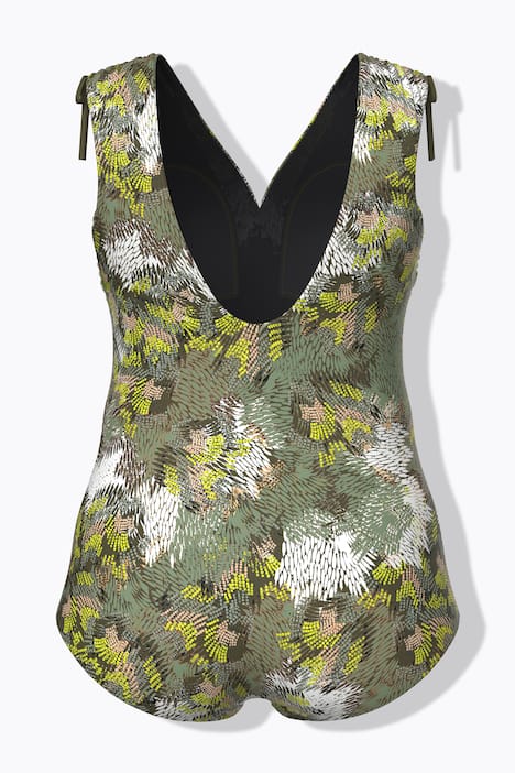 Badeanzug, Dschungel, Softcups, Zierspange, recycelt