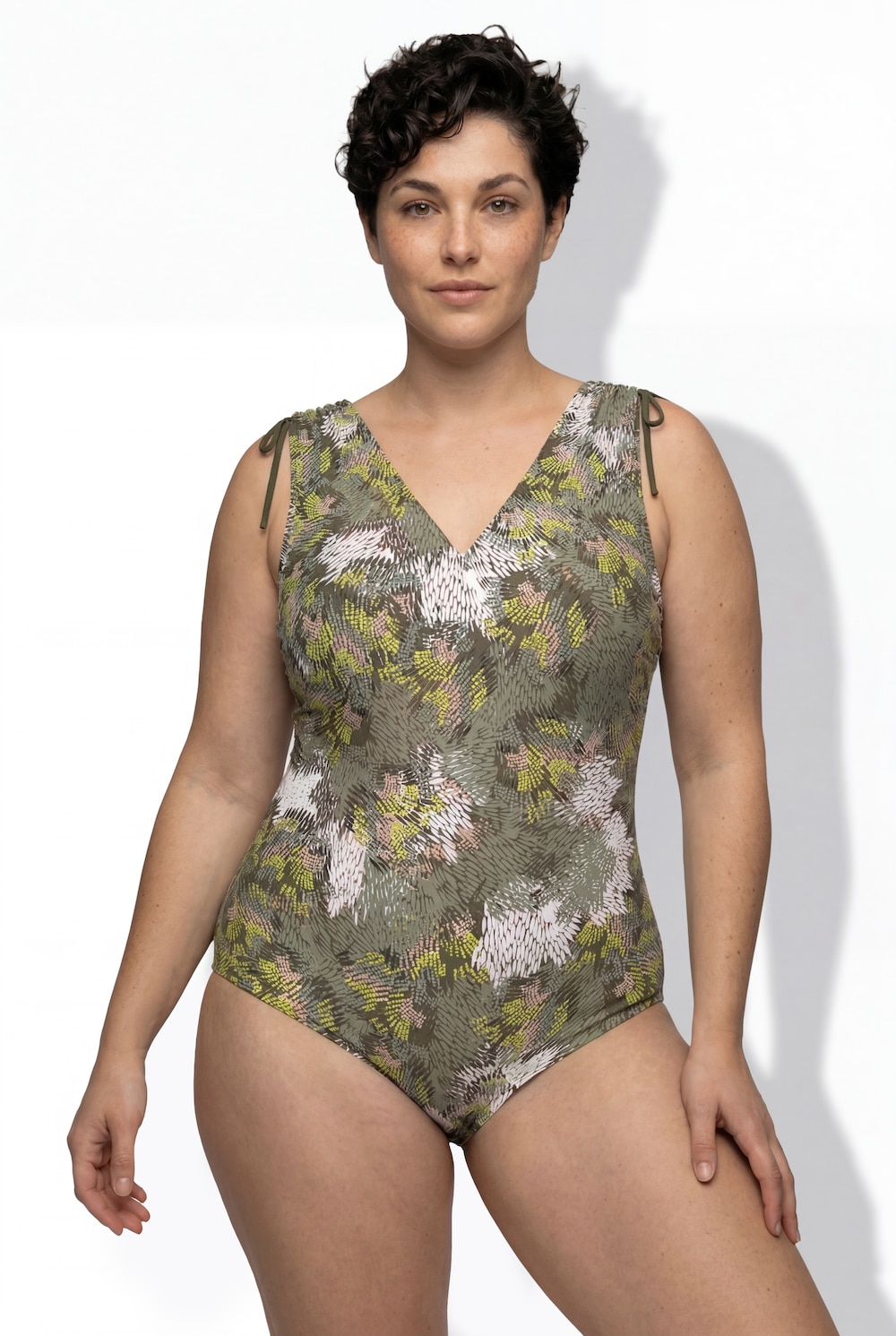 Badeanzug, Dschungel, Softcups, Zierspange, recycelt