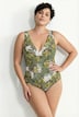 Maillot de bain à bonnets souples, motif jungle, matière recyclée