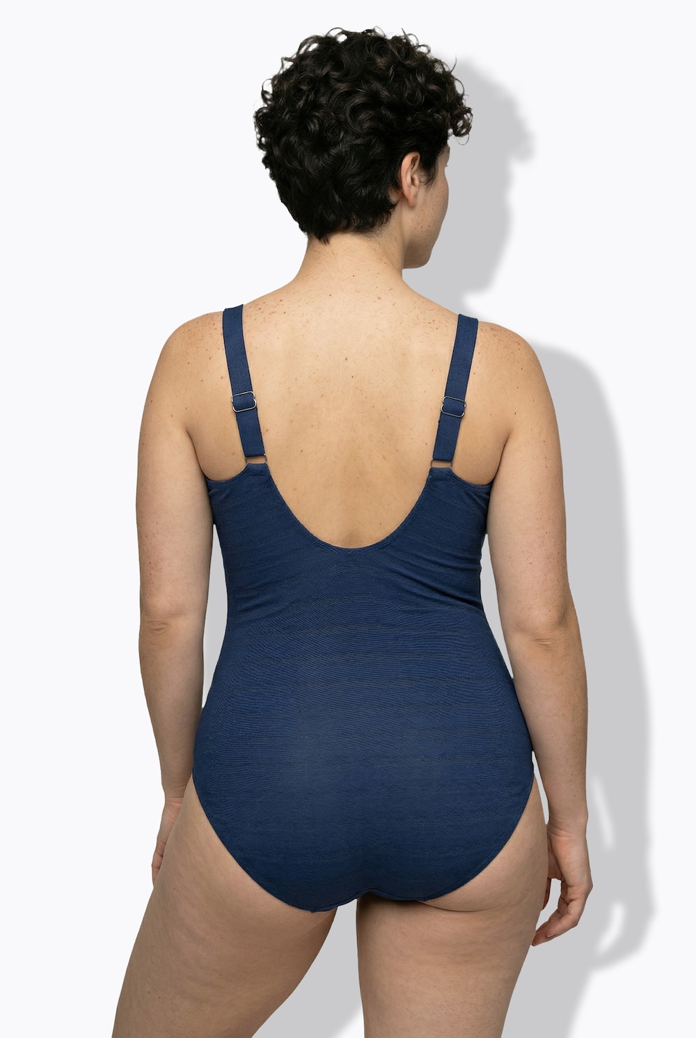 Stora storlekar Baddräkt, Dam, blå, storlek: 56, Polyester/Syntetfibrer/Elastan, Ulla Popken