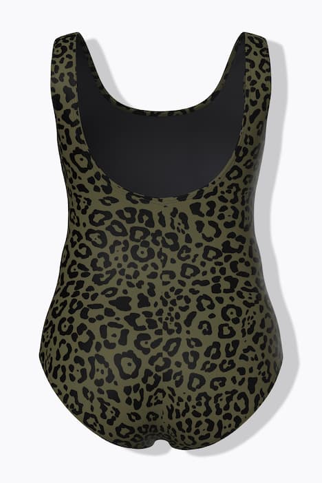 Badeanzug, Leomuster, ohne Softcups, Rundhals