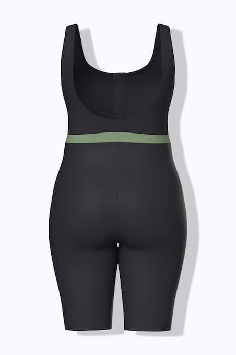 Kostium kąpielowy, długie nogawki, bez miękkich miseczek, z materiału pochodzącego z recyklingu