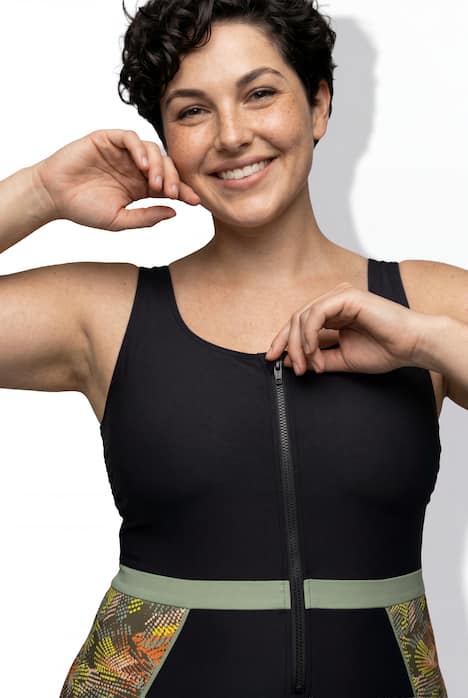 Badeanzug, langes Bein, ohne Softcups, recycelt