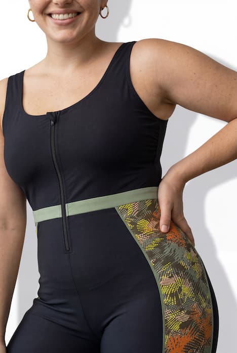 Badeanzug, langes Bein, ohne Softcups, recycelt