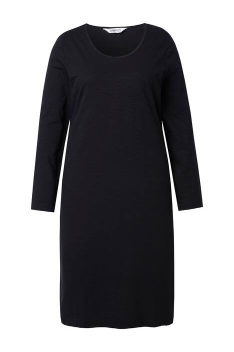 Žerzejové šaty, přiléhavý A střih, dlouhé rukávy