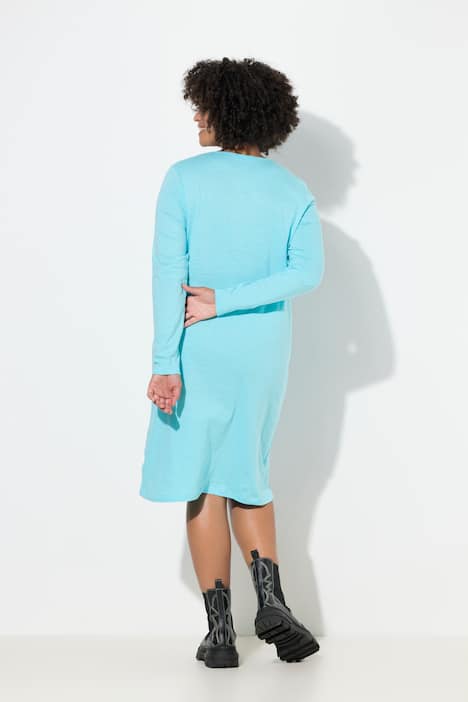 Jerseykleid, körpernahe A-Linie, Langarm