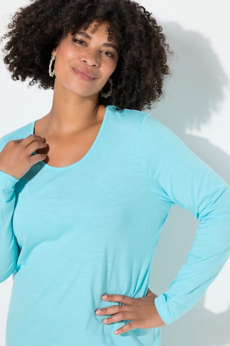 Jerseykleid, körpernahe A-Linie, Langarm