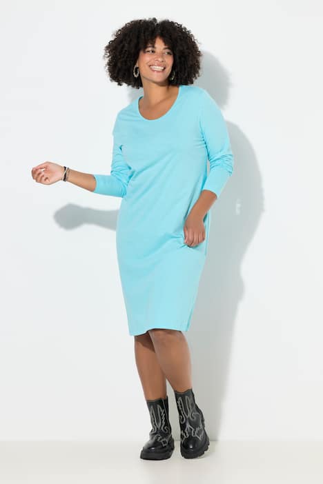 Jerseykleid, körpernahe A-Linie, Langarm