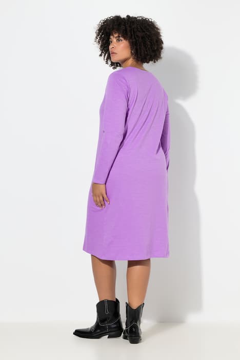 Jerseykleid, körpernahe A-Linie, Langarm